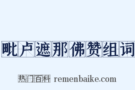 毗卢遮那佛赞组词是什么意思的图片